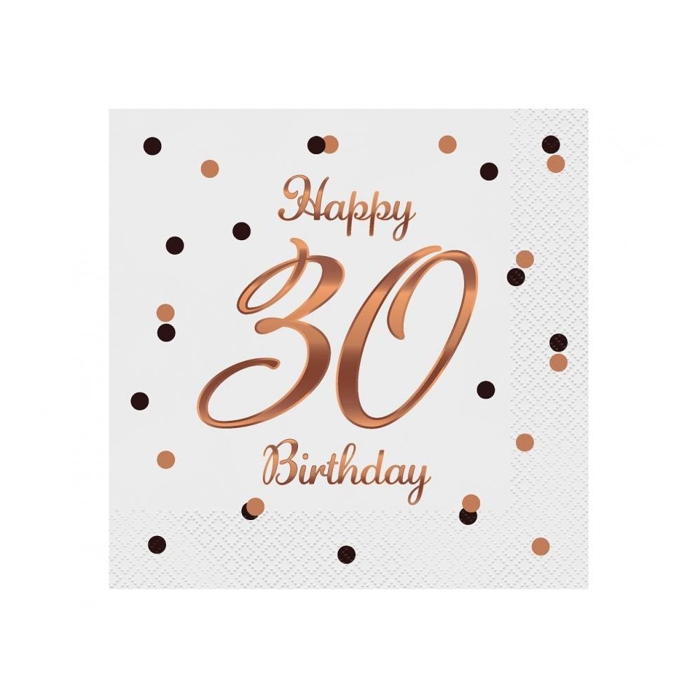 Happy Birthday B&C White Happy Birthday 30 napkins 20 pcs 33x33 cm