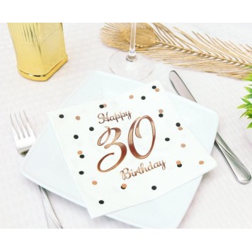 Happy Birthday B&C White Happy Birthday 30 napkins 20 pcs 33x33 cm