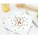 Happy Birthday B&C White Happy Birthday 30 napkins 20 pcs 33x33 cm