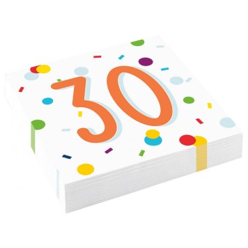 Happy Birthday Confetti  Happy Birthday 30 Napkins 20 pcs 33x33 cm