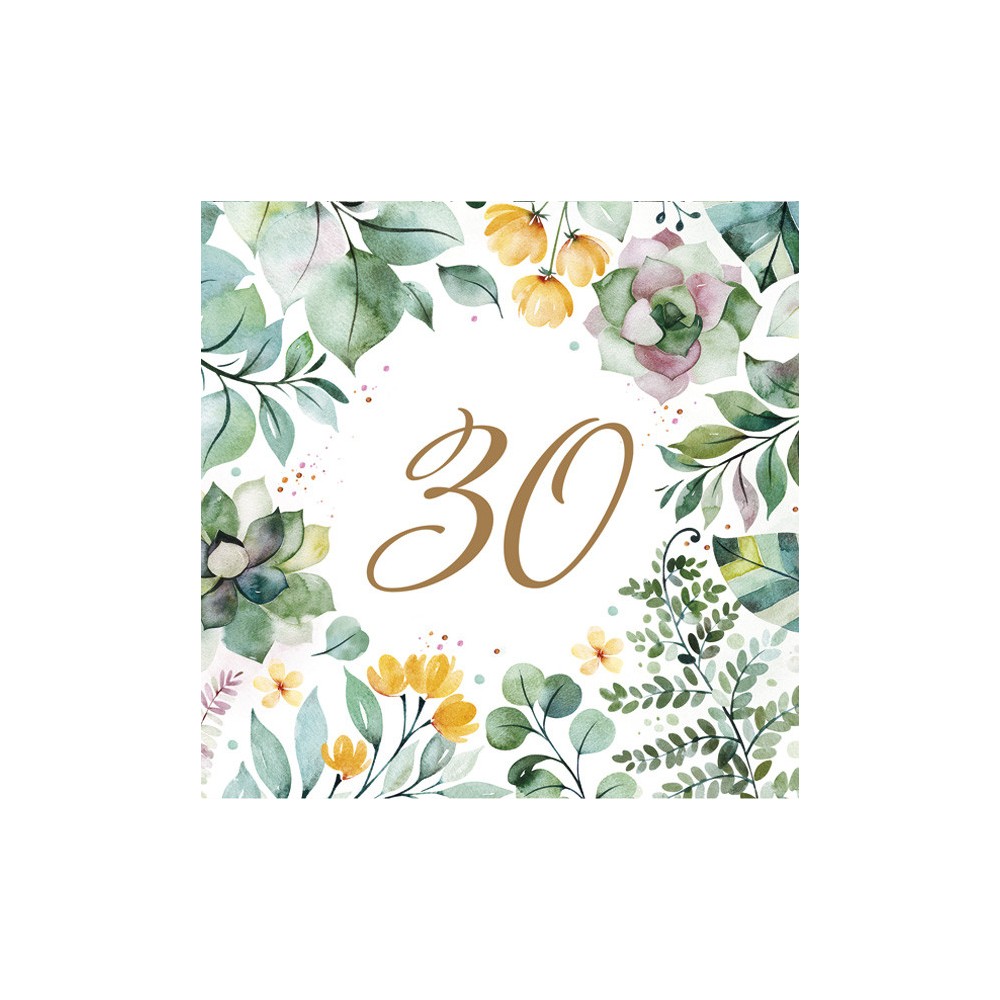 Happy Birthday Floral Frame Happy Birthday 30 napkins 20 pcs 33x33 cm