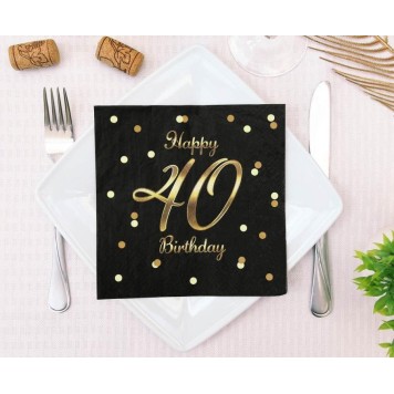 Happy Birthday B&C Gold Happy Birthday 40 Napkins 20 pcs 33x33 cm