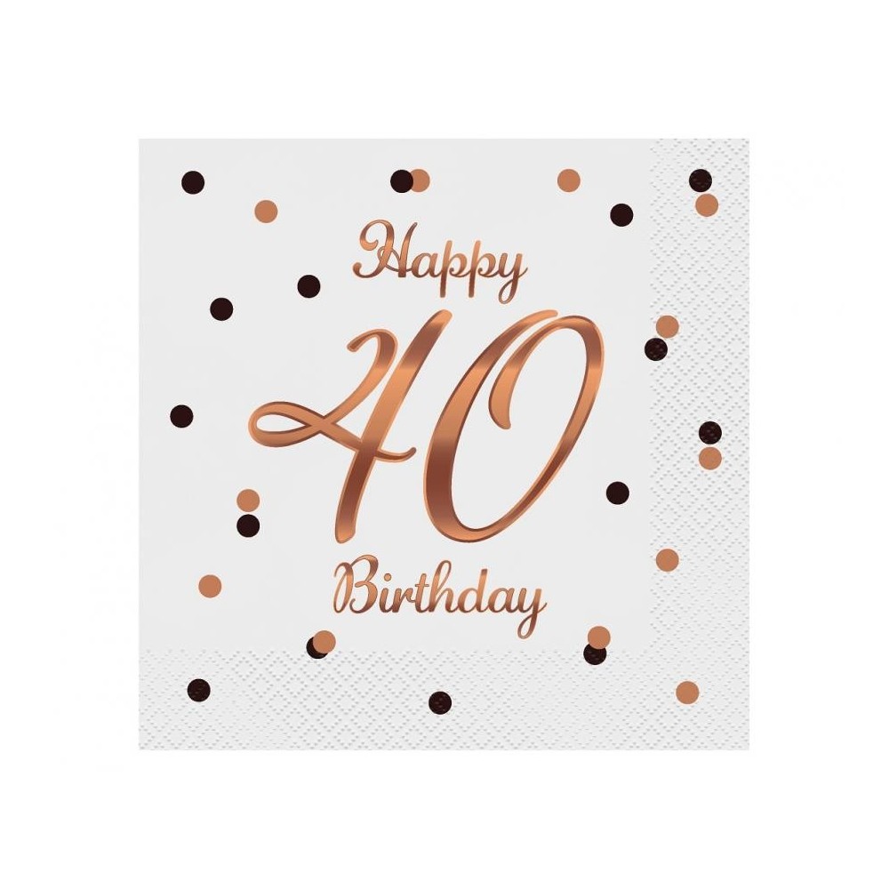 Happy Birthday B&C White Happy Birthday 40 Napkin Pack of 20 33x33 cm