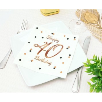 Happy Birthday B&C White Happy Birthday 40 Napkin Pack of 20 33x33 cm