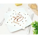 Happy Birthday B&C White Happy Birthday 40 Napkin Pack of 20 33x33 cm