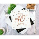 Happy Birthday B&C White Happy Birthday 40 Napkin Pack of 20 33x33 cm
