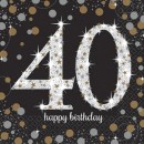 Happy Birthday Gold Happy Birthday 40 napkin 16 pcs 33x33 cm