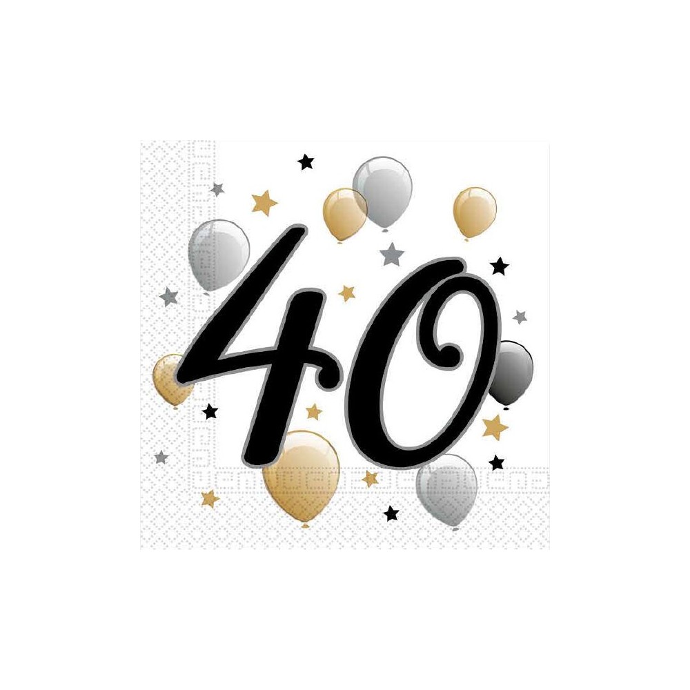 Happy Birthday Milestone Happy Birthday 40 Napkins 20 pcs 33x33 cm