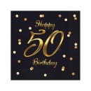 Happy Birthday B&C Gold Happy Birthday 50 Napkin 20 pcs 33x33 cm
