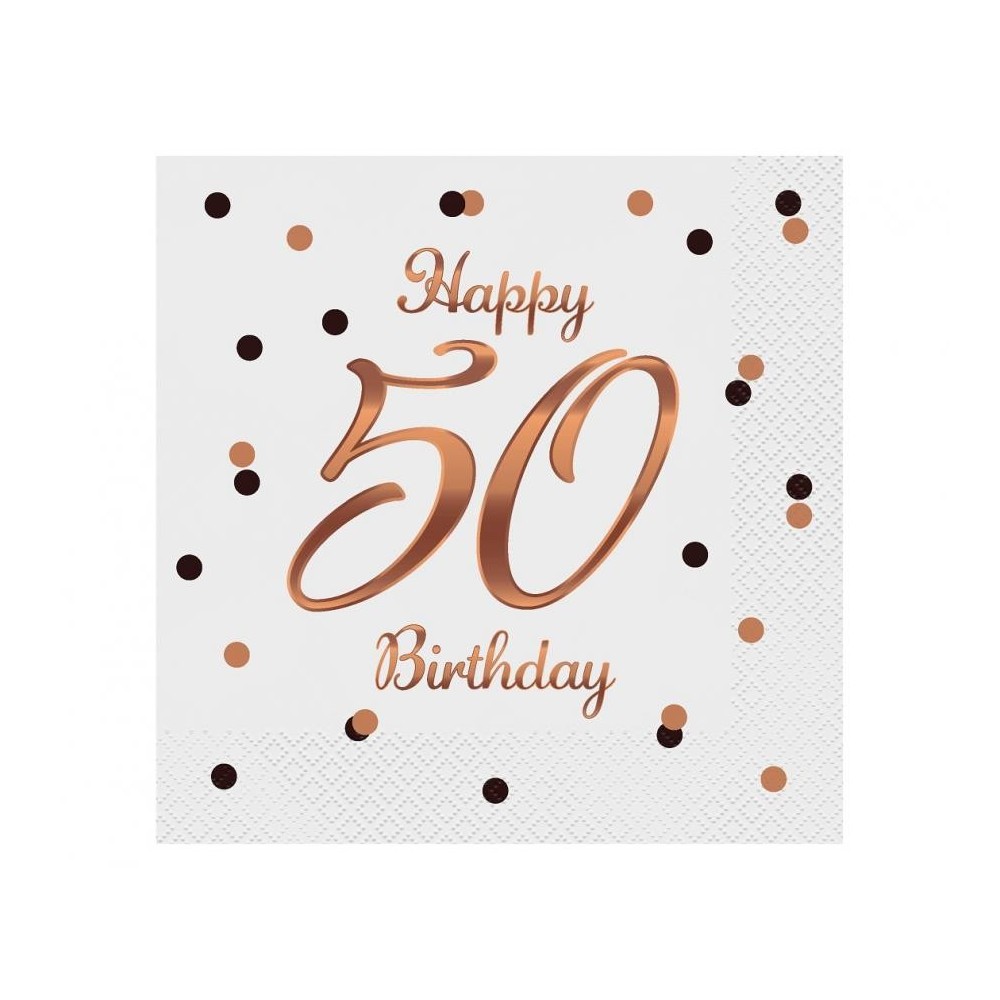 Happy Birthday B&C White Happy Birthday 50 Napkins 20 pcs 33x33 cm