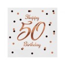 Happy Birthday B&C White Happy Birthday 50 Napkins 20 pcs 33x33 cm