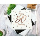Happy Birthday B&C White Happy Birthday 50 Napkins 20 pcs 33x33 cm