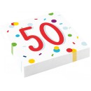 Happy Birthday Confetti  Happy Birthday 50 napkin pack of 20 33x33 cm