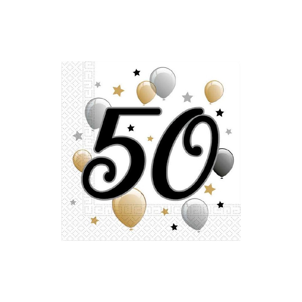 Happy Birthday Milestone Happy Birthday 50 Napkin Pack of 20 pcs 33x33 cm