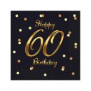 Happy Birthday B&C Gold Happy Birthday 60 napkin pack of 20 33x33 cm