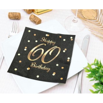 Happy Birthday B&C Gold Happy Birthday 60 napkin pack of 20 33x33 cm
