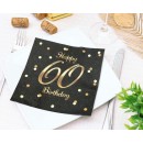 Happy Birthday B&C Gold Happy Birthday 60 napkin pack of 20 33x33 cm