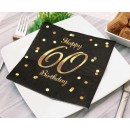Happy Birthday B&C Gold Happy Birthday 60 napkin pack of 20 33x33 cm