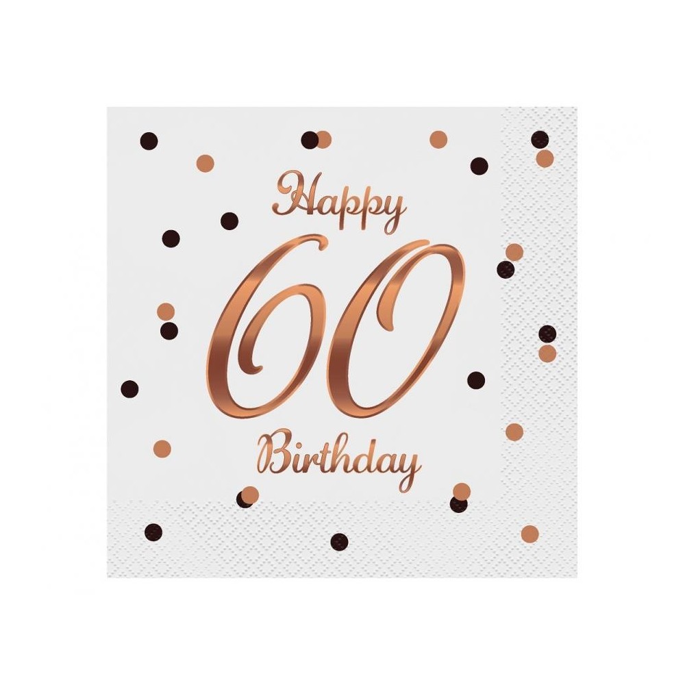 Happy Birthday B&C White Happy Birthday 60 napkin pack of 20 33x33 cm