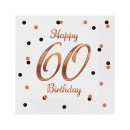 Happy Birthday B&C White Happy Birthday 60 napkin pack of 20 33x33 cm