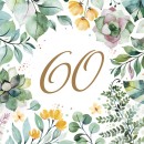 Happy Birthday Floral Frame Happy Birthday 60 napkins 20 pcs 33x33 cm