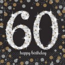 Happy Birthday Gold Happy Birthday 60 Napkin Set of 16 33x33 cm