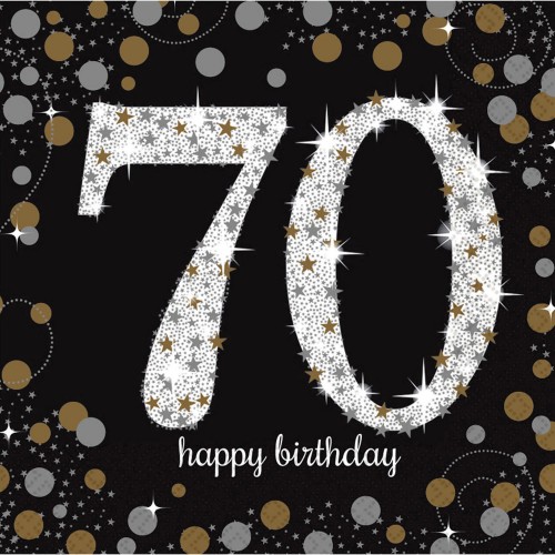 Happy Birthday Gold Happy Birthday 70 Napkins 16 pcs 33x33 cm
