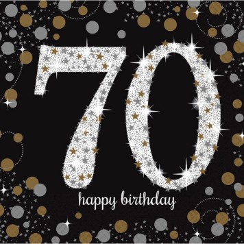 Happy Birthday Gold Happy Birthday 70 Napkins 16 pcs 33x33 cm