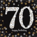 Happy Birthday Gold Happy Birthday 70 Napkins 16 pcs 33x33 cm