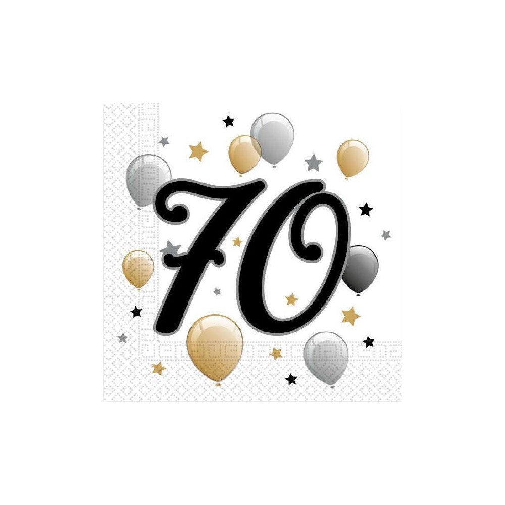 Happy Birthday Milestone Happy Birthday 70 Napkins 20 pcs 33x33 cm