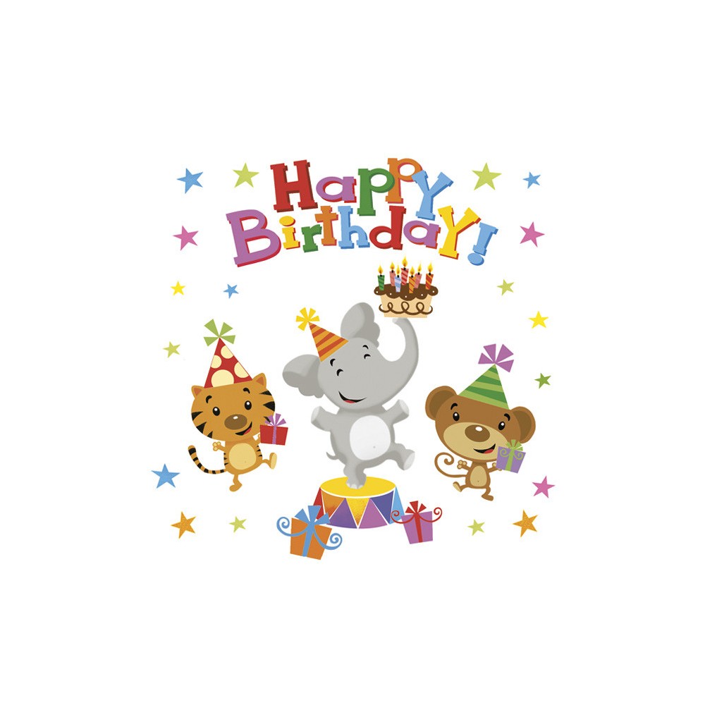 Happy Birthday Animals napkin 20 pcs 33x33 cm