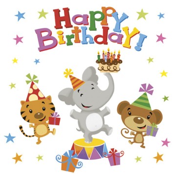 Happy Birthday Animals napkin 20 pcs 33x33 cm