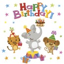 Happy Birthday Animals napkin 20 pcs 33x33 cm