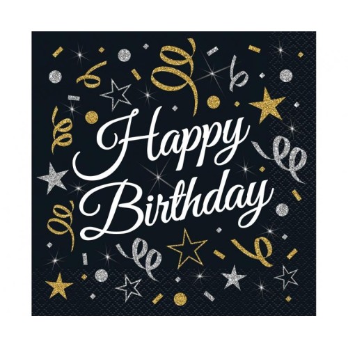 Happy Birthday B&C  Happy Birthday napkin pack of 20 33x33 cm