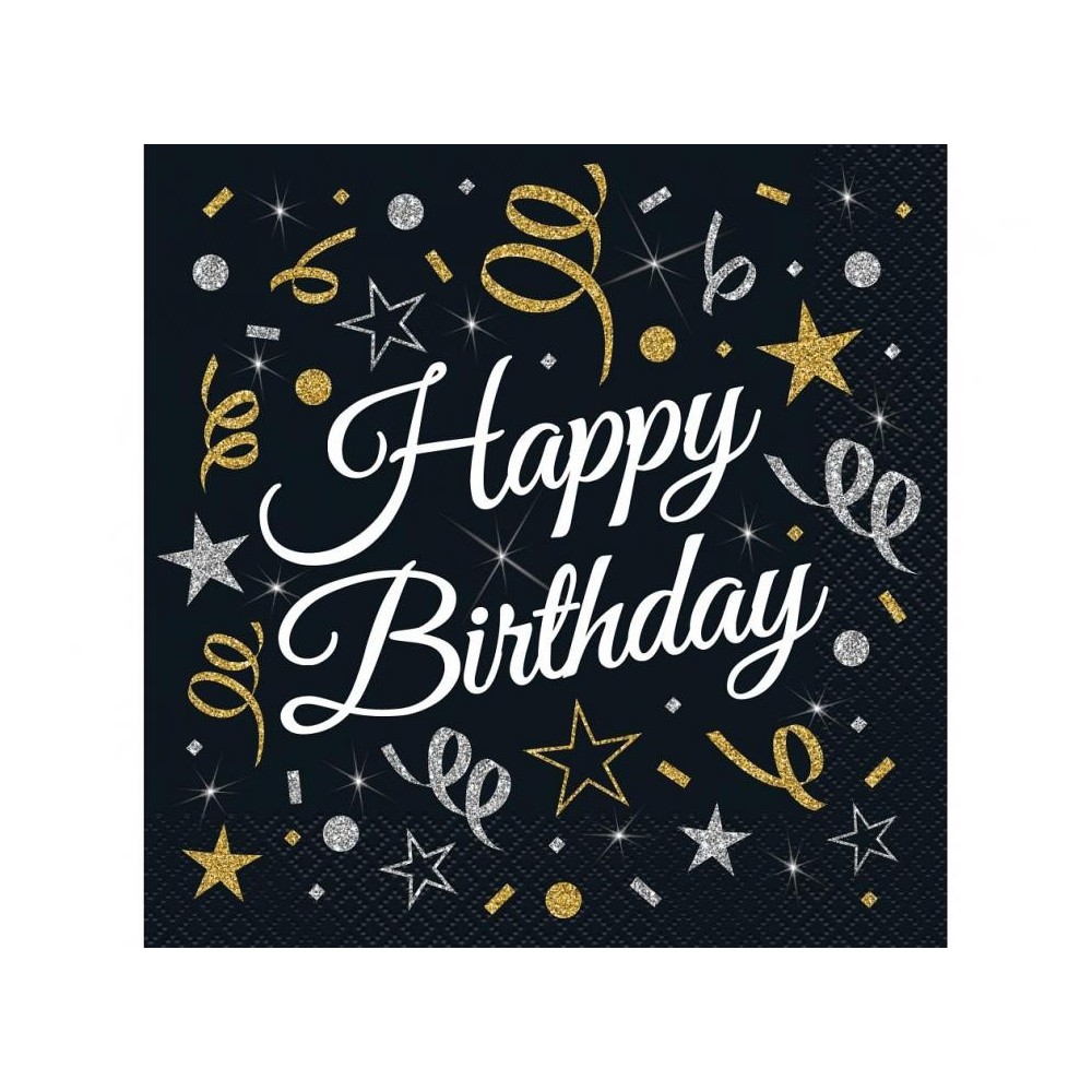 Happy Birthday B&C  Happy Birthday napkin pack of 20 33x33 cm