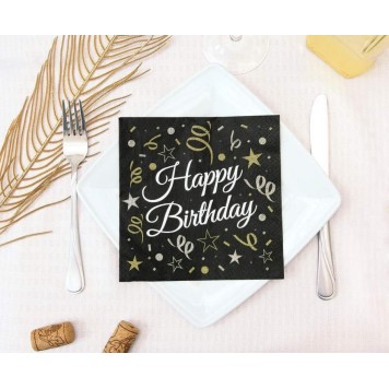 Happy Birthday B&C  Happy Birthday napkin pack of 20 33x33 cm