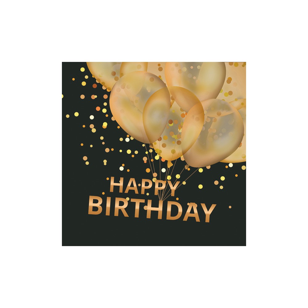 Happy Birthday Black Happy Birthday napkin 20 pcs 25x25 cm