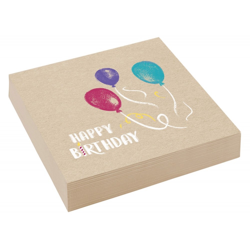 Happy Birthday Brown Happy Birthday napkin 20 pcs 33x33 cm