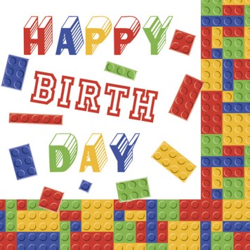 Happy Birthday Blocks napkin 20 pcs 33x33 cm