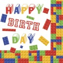 Happy Birthday Blocks napkin 20 pcs 33x33 cm