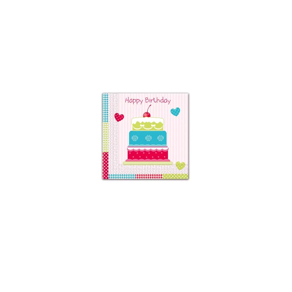 Happy Birthday Cake Happy Birthday napkin set of 20 33x33 cm
