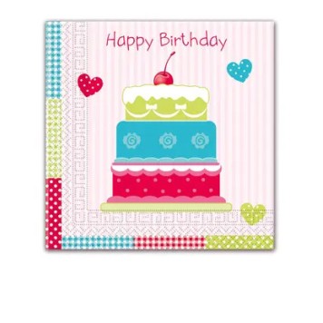 Happy Birthday Cake Happy Birthday napkin set of 20 33x33 cm