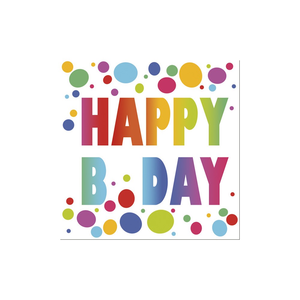 Happy Birthday Dots napkin 20 pcs 33x33 cm