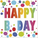 Happy Birthday Dots napkin 20 pcs 33x33 cm