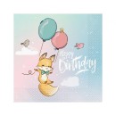 Happy Birthday Fox Happy Birthday Napkin 20 pcs 33x33 cm