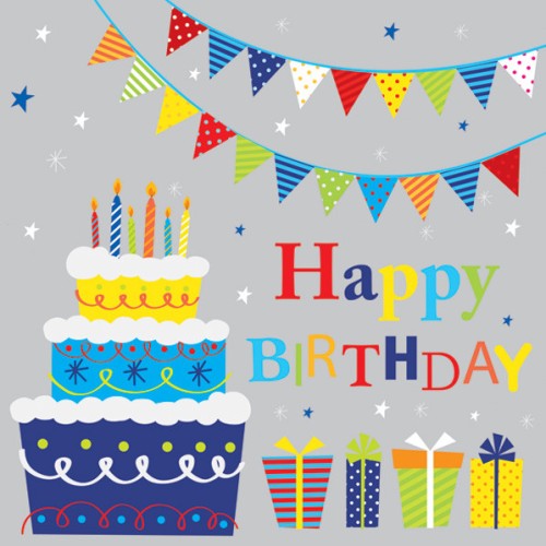 Happy Birthday Gifts and Garlands napkin 20 pcs 33x33 cm
