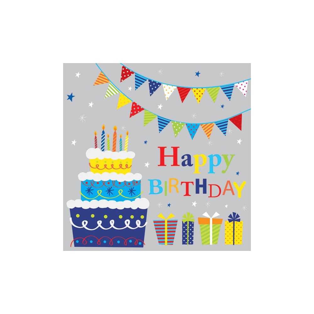Happy Birthday Gifts and Garlands napkin 20 pcs 33x33 cm