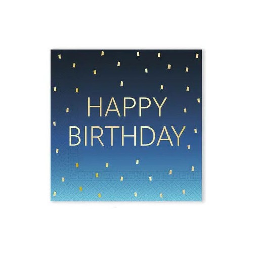 Happy Birthday Golden Blue Happy Birthday napkin 20 pcs 33x33 cm FSC