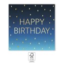 Happy Birthday Golden Blue Happy Birthday napkin 20 pcs 33x33 cm FSC