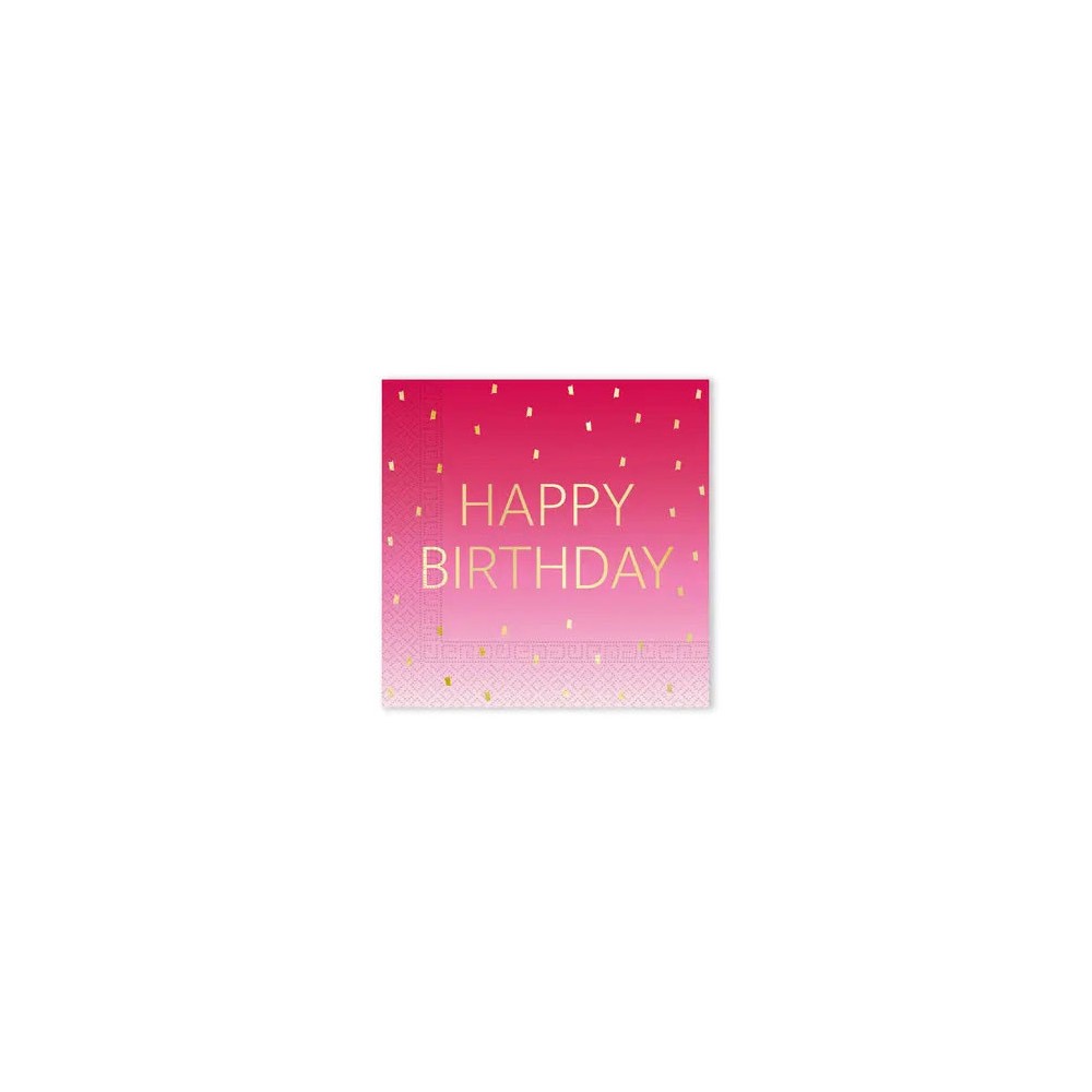 Happy Birthday Golden Pink Happy Birthday napkin 20 pcs 33x33 cm FSC